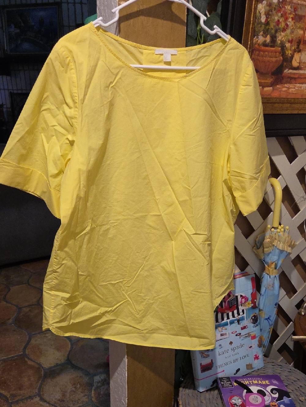 COS Bright Yellow Short-Sleeve Scoop Neck Tee